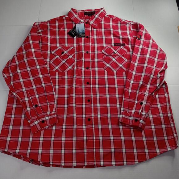 Titicaca FR Work Shirt Flame Resistant Men's 4XL Red Plaid 100% Cotton - Picture 1 of 9